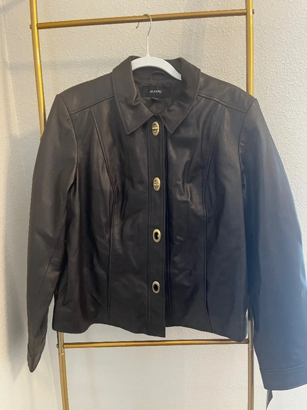 NWT Alfani Dark Brown Leather Jacket Womens XL - Picture 1 of 6